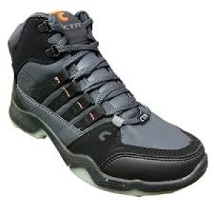 Anti slip Waterproof Ctr Trekking shoes in action Snow trekking ( Black-Red) Rub-50